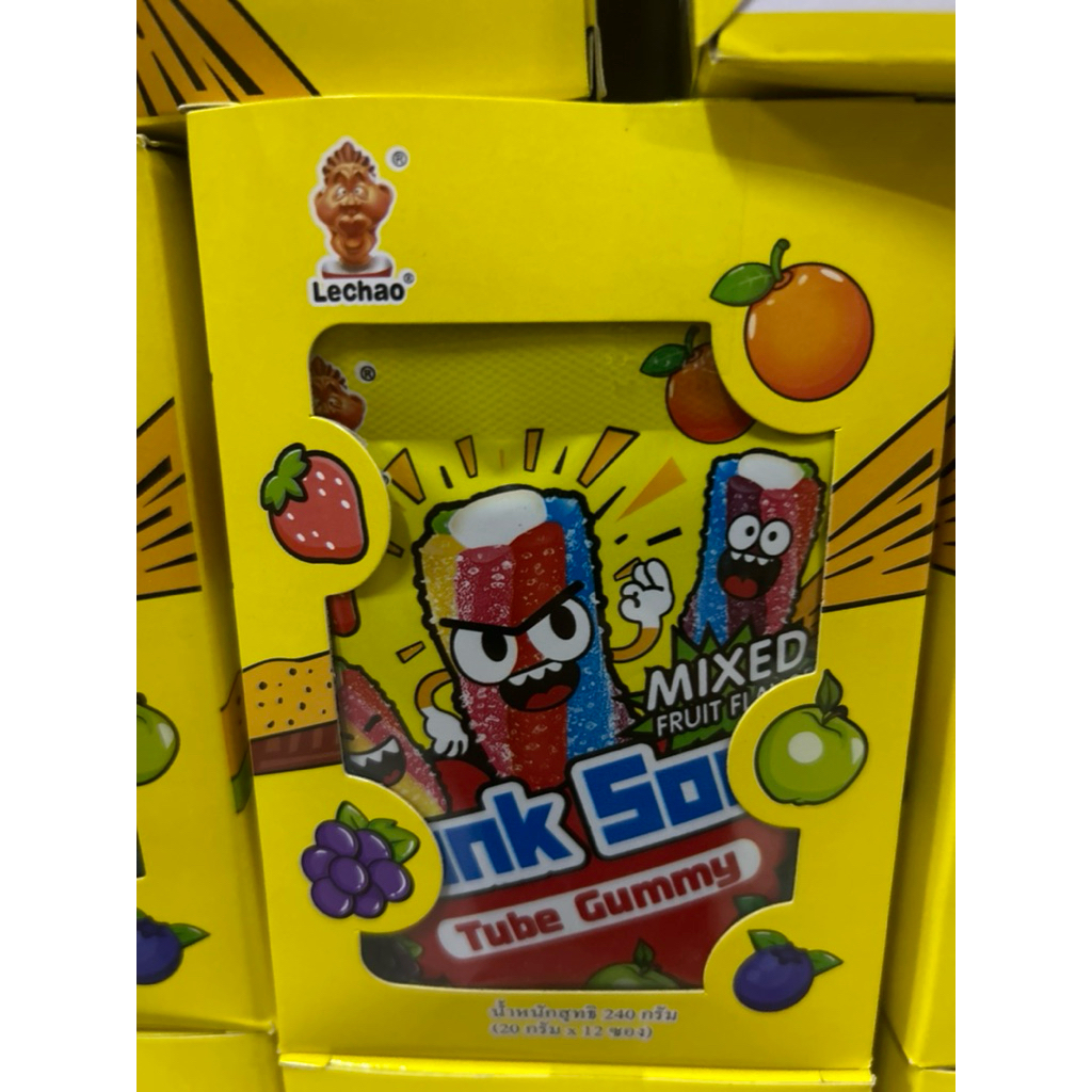 Tang sour tube gummy แทงค์ ซาวร์ ทูป กัมมี่เคี้ยวหนึบ กลิ่นผลไม้รวม 12ซองx20กรัม