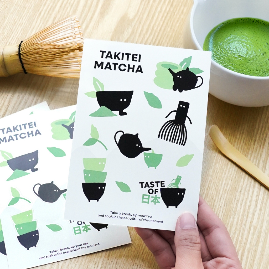 Sticker TAKITEI MATCHA | สติ๊กเกอร์ลาย  MATCHA | 1แผ่น มี11ดวง | ขนาด A6 | CASA LAPIN