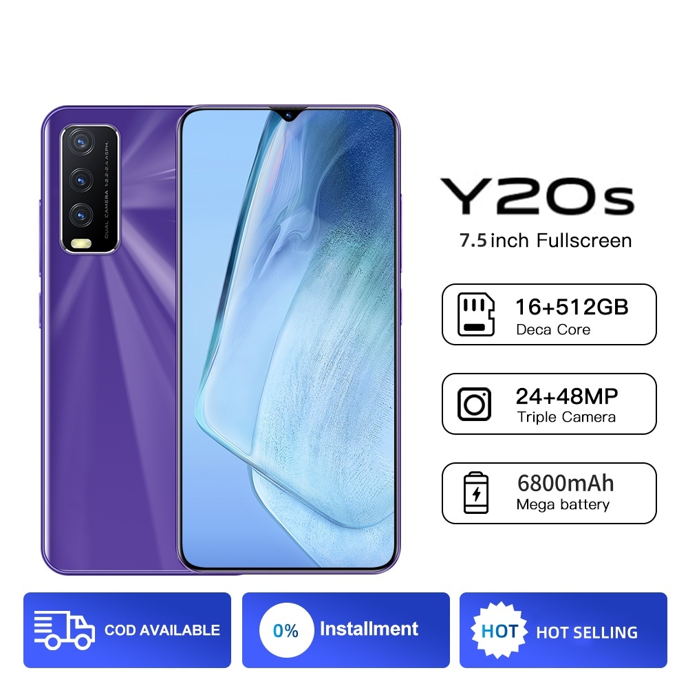โทรศัพท์ Y20s 5G แรม16GB รอม512GB รองรับ 2 ซิมการ์ด รองรับแอพธนาคาร 6800mAh ชาร์จเร็ว 7.5นิ้ว สมาร์ทโฟนจอใหญ่