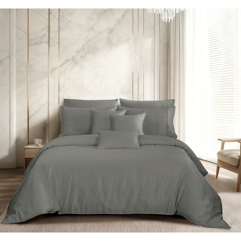 [ราคาโปร] Akemi ผ้าปูที่นอน 5 ฟุต 3 ชิ้น TENCEL รุ่น Earnest Dobby 1200 เส้นด้าย