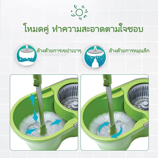 พร้อมส่ง🇹🇭 3M SCOTCH‑BRITE ECO DUAL WASH SPIN MOP BUCKET T7 ชุดไม้ถูพื้น 3M ถังปั่น 3M ไมโครไฟเบอร์ จัดส่งฟรี ของแท้ รีบ