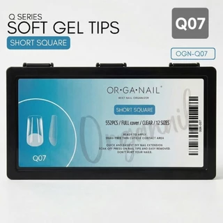 ORGANAIL Soft Gel Tip Black⬛ White🔲​ Box PVCกล่องดำ/ขาว #Q01-Q10 หลายตัวเลือก 12size/552pcs.
