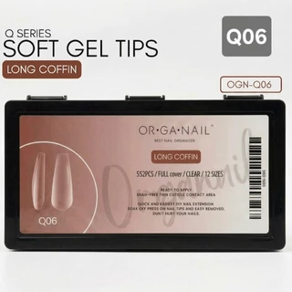 ORGANAIL Soft Gel Tip Black⬛ White🔲​ Box PVCกล่องดำ/ขาว #Q01-Q10 หลายตัวเลือก 12size/552pcs.