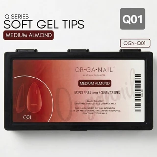 ORGANAIL Soft Gel Tip Black⬛ White🔲​ Box PVCกล่องดำ/ขาว #Q01-Q10 หลายตัวเลือก 12size/552pcs.