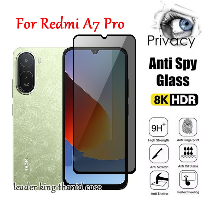 ฟิล์มกระจกนิรภัย กันมอง สำหรับ Xiaomi Redmi A7Pro Redmi15C 14C 13C / Poco C85 C75 C65 ความแข็ง For A7 Pro 034