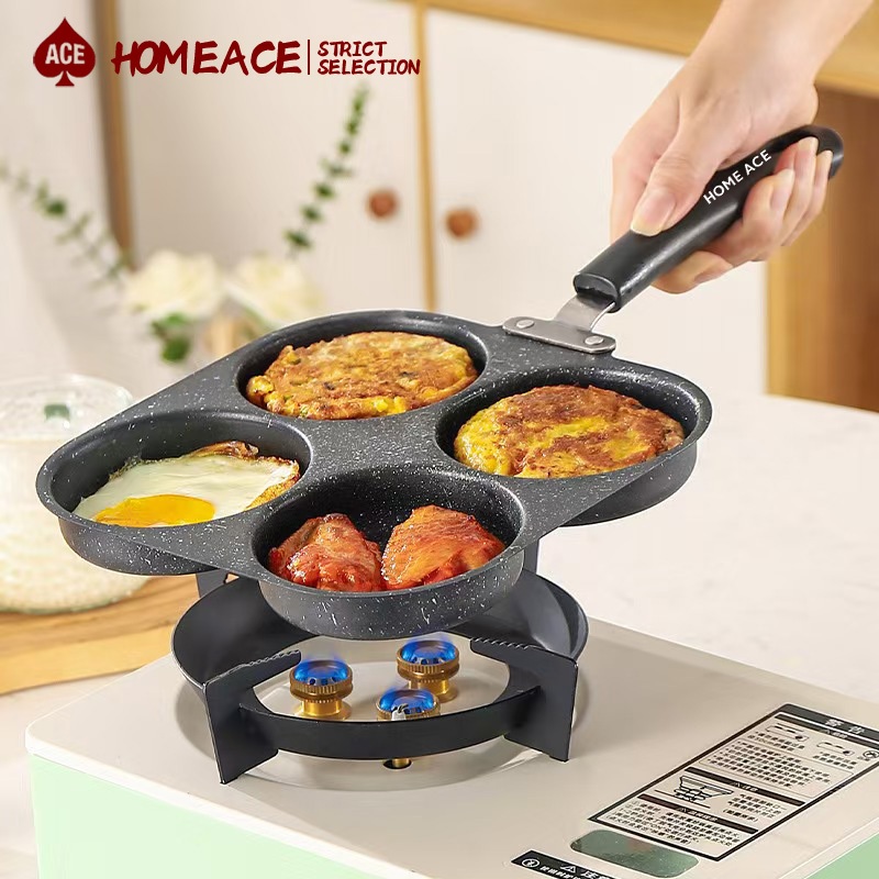 HOME ACE กระทะหลุม ทำแพนเค้ก/ไข่ดาว กระทะเคลือบกันติด ไม่ติดกระทะ ล้างง่าย ใช้ทำอาหารเช้า