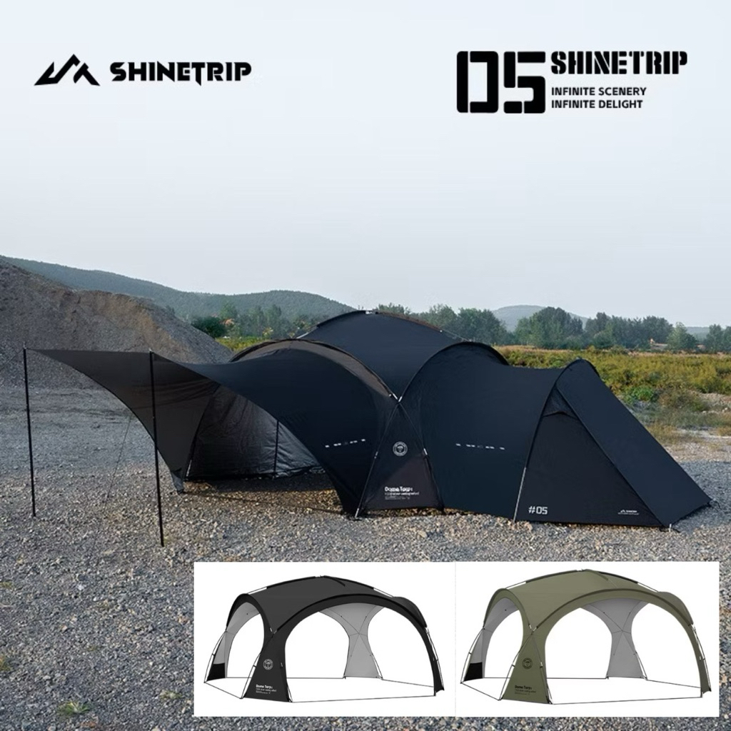 ShineTrip Dome Tarp รุ่น a470 ผ้า Oxford 150D UPF50+ เต็นท์ทรงโดม ทาร์ปกันแดด พร้อมอุปกรณ์เสริม