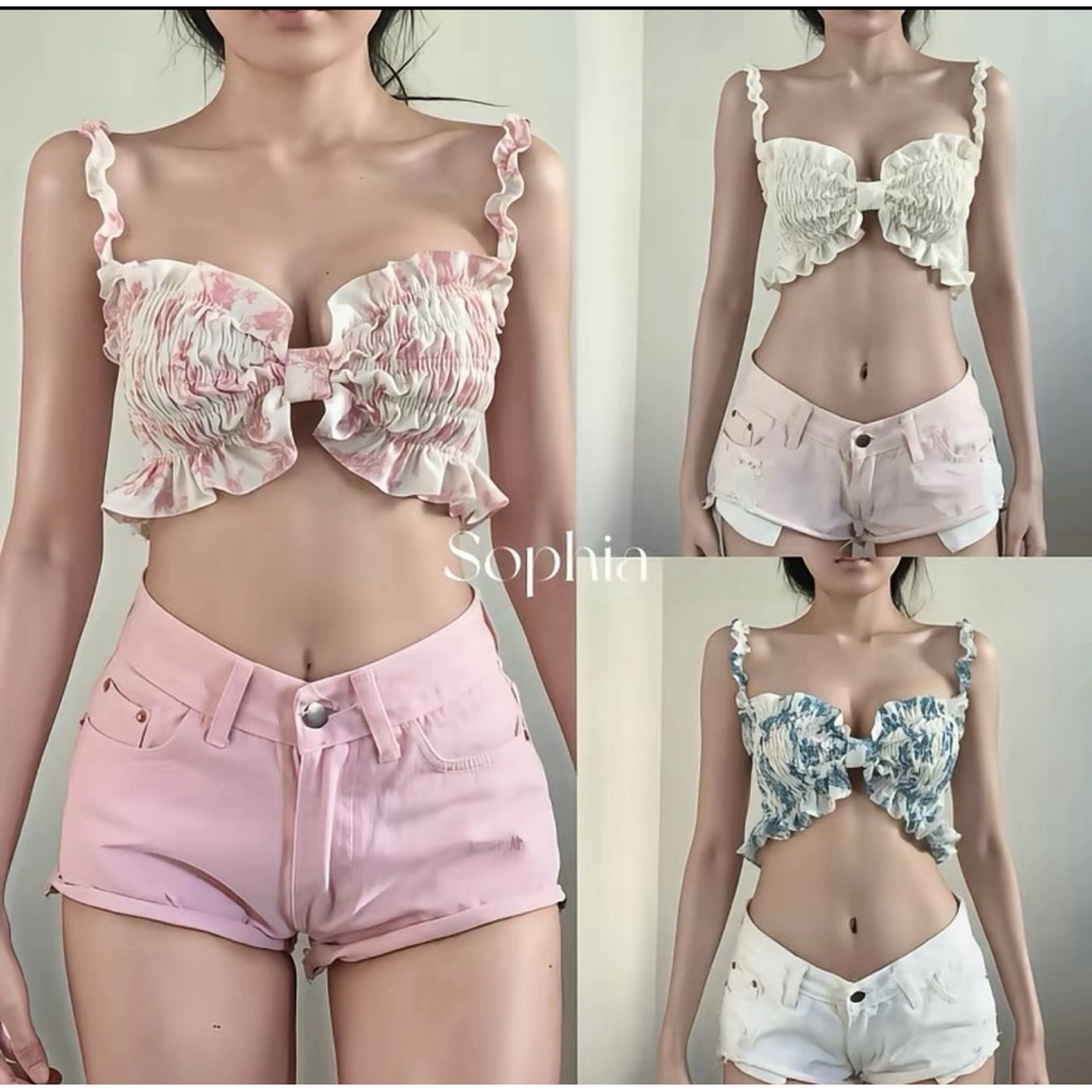 KARSRICH : Sophiaโซฟีเสื้อโบว์สม็อคสุดหน้ารัก อก28-40นิ้ว ยืดเยอะมาก