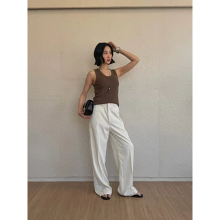 Lily pants รหัส #A04 กางเกงทรงกระบอกกลางตะขอหน้าเรียบ ผ้าพรีเมี่ยมทิ้งตัวใส่ทำงานได้เที่ยวได้ ทรงเบสิคแต่งตัวง่าย