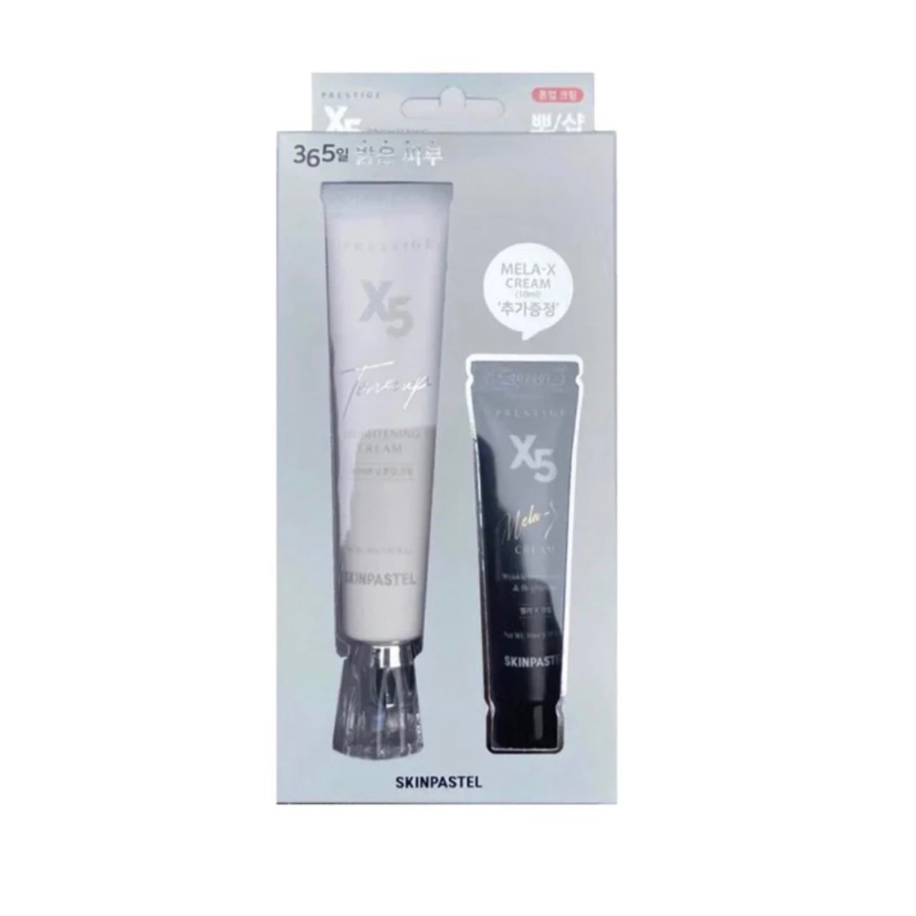 แท้🇰🇷SKINPASTEL PRESTIC X5โทนอัพ ครีม(ไบร์ทเทนนิ่ง)35g.+ครีมทาฝ้า จุดด่างดำ10g. หมดอายุ21/9/26