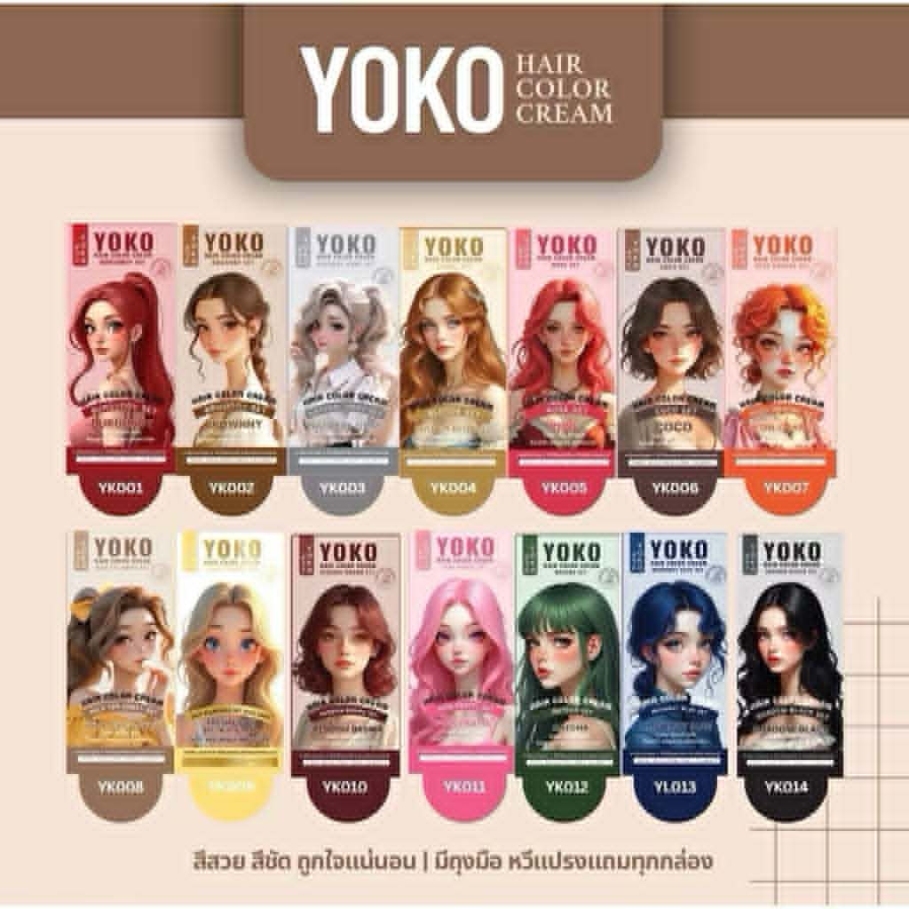 สีย้อมผม โยโก๊ะ YOKO Hair Color Cream Coco Set มี 14 สีให้เลือก