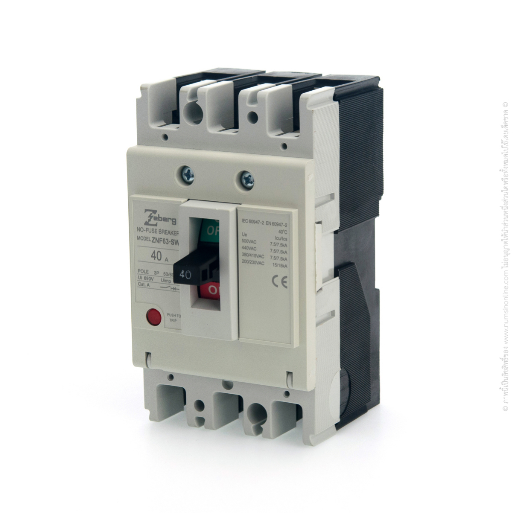 เบรกเกอร์ 40A 3P ZEBERG ZNF63-SW