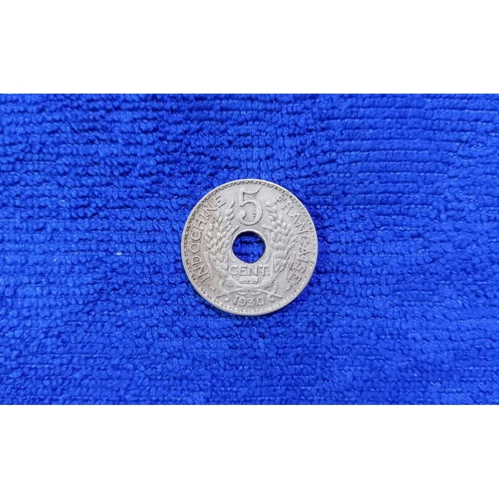 ( BK -611) เหรียญ 5 เซนต์ ( 5 Cents ) ของ อินโดจีนฝรั่งเศส
