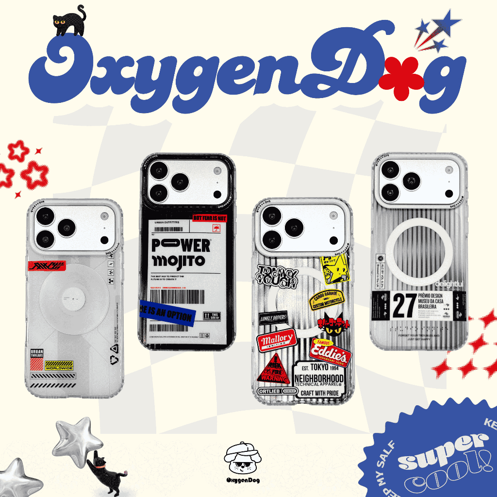 Oxygendog case เคสไอโฟน Magnetic  For iPhone 17ProMax 17Pro 17 16 Pro Max 16 15 14 13 ชาร์จไร้สาย