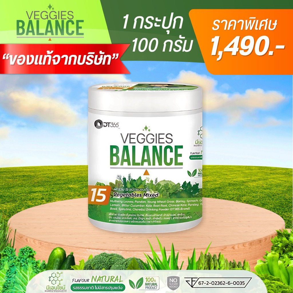 VEGGIES BALANCEผงผักรวม 15 ชนิด ขนาด 100 กรัม
