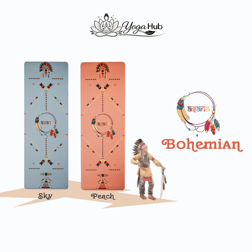 ASANA BOHEMIAN NON-SLIP YOGA MAT 5mm - เสื่อโยคะกันลื่น หนึบทั้งตอนมือแห้งและมีเหงื่อ