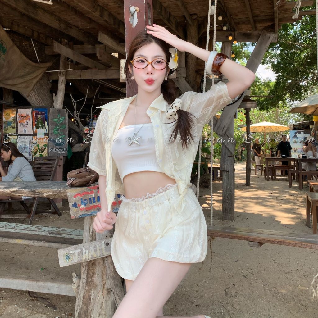 💰Mahahengcloset💰ชุดเซต 2 ชิ้น เสื้อเชิ้ต+กางเกงทรงบอลลูนสีพาสเทล ใส่แล้วน่ารักปังมากแม่🌸 รูปที่ 5