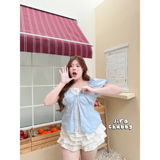 (ถูกสุด/มีส่งด่วน!⚡️) Margie Top👀💕A382(JR) เสื้อคอวีสายปรับระดับ รูดได้ ตัวในผ้า ฉลุลายดอกไม้ น่ารักๆสาวอวบไซส์ใหญ่