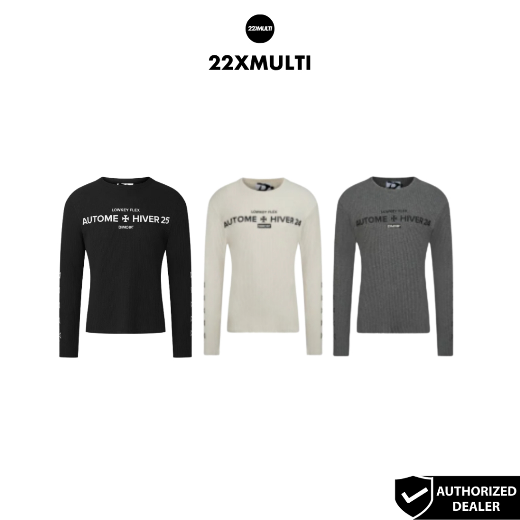 DIMOIR - DIMOIR LF KNITTED LONGSLEEVE/ BLACK/CREAM/ GRAY