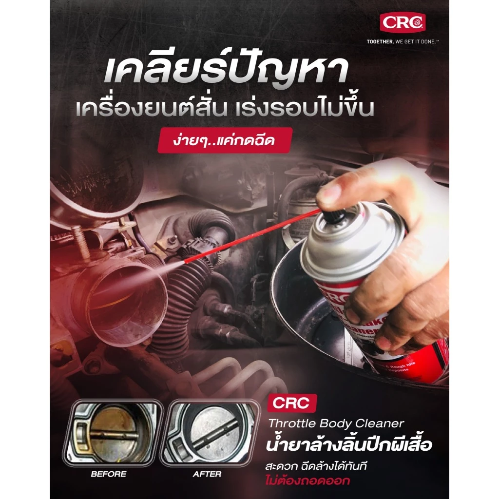 CRC Throttle Body & Air-Intake Cleaner สเปรย์ทำความสะอาดคาร์บูเรเตอร์ ปีกผีเสื้อและหัวฉีด ขนาด 190 mL. รหัส 1755088 thumbnail 3