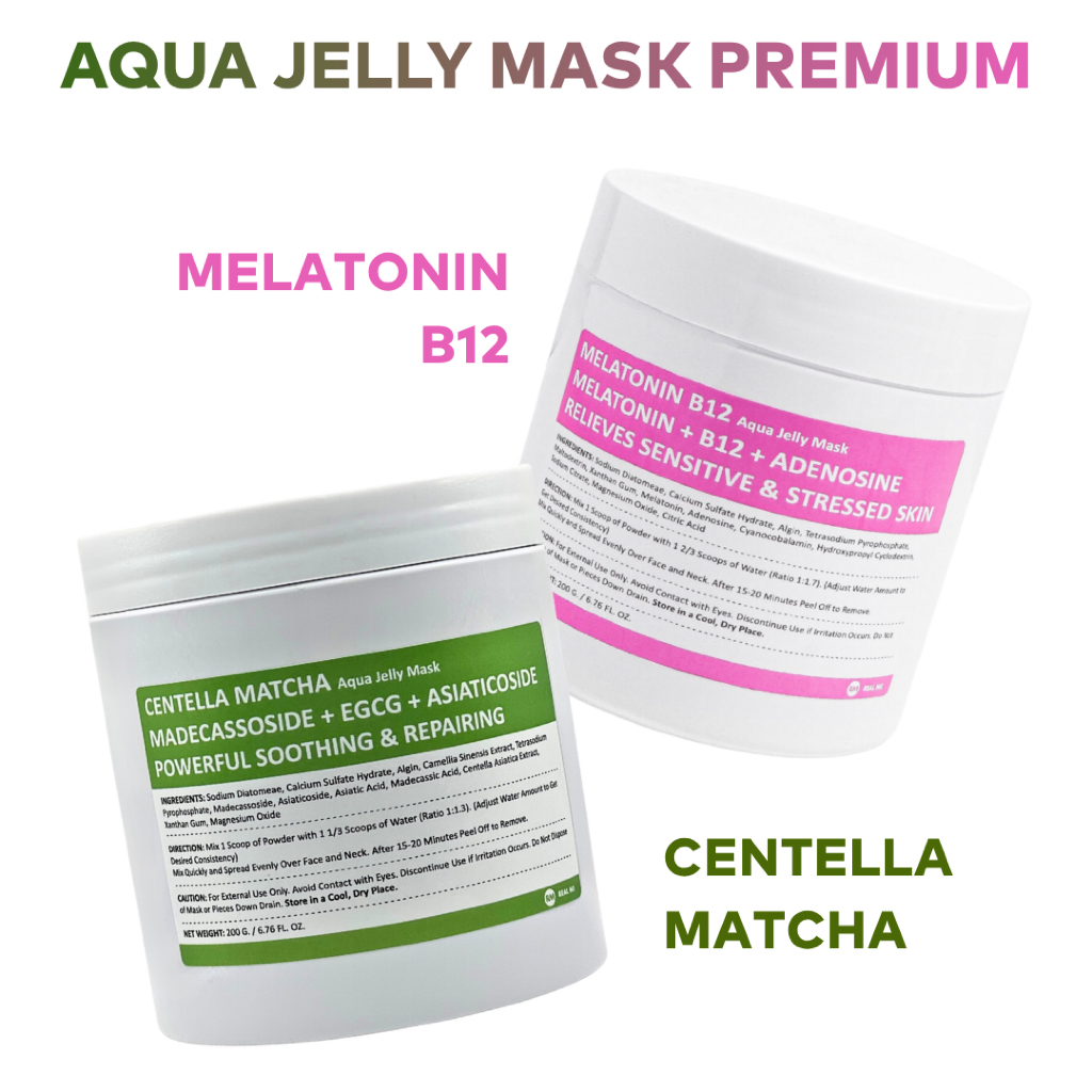 แพคคู่ถูกกว่า PREMIUM Aqua Jelly Mask (Centella Matcha/Melatonin B12)