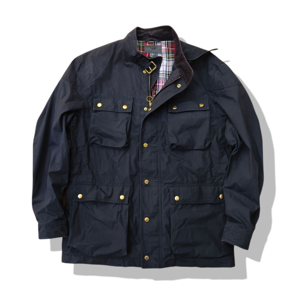 H&M Dark Navy Fieldmaster Coat Jacket มือสอง รอบอก 47”