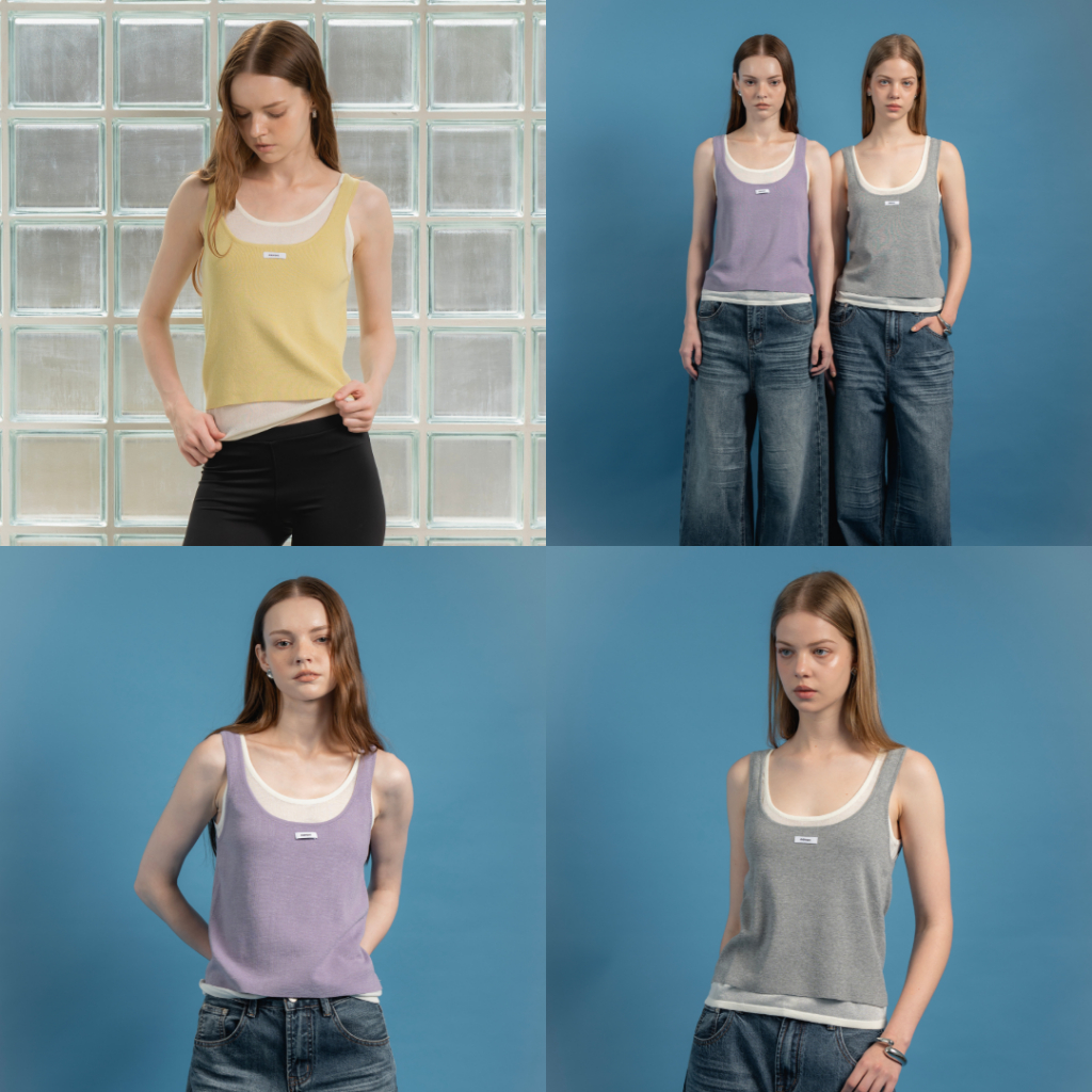 EVERYDAY - Ruby Tank Top เสื้อกล้ามผ้าทอแต่งสองชั้น