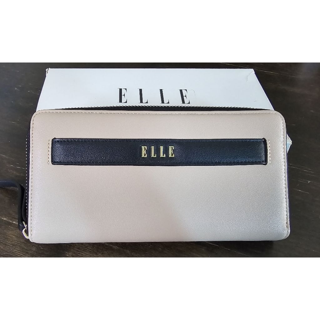 กระเป๋าสตางค์​ ELLE เบจ​ ใหม่​ แท้