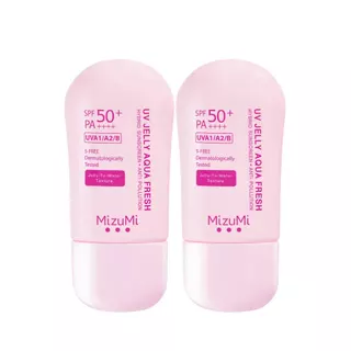 [แพ็คคู่สูตรใหม่เนื้ออัพเกรด]MizuMi UV Jelly Aqua Fresh SPF50+ PA++++40gกันแดดเจลลี่น้ำ เซตตัวไว ผิวฉ่ำโกลว์ปกป้องสูงสุด