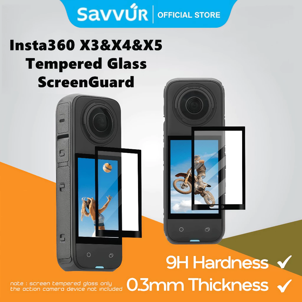 Savvur อุปกรณ์เสริมฟิล์มเต็มรูป Insta360 X5 X4 X3 ป้องกันหน้าจอ สำหรับ Insta360X5 X4 ป้องกันรอยขีดข่วน