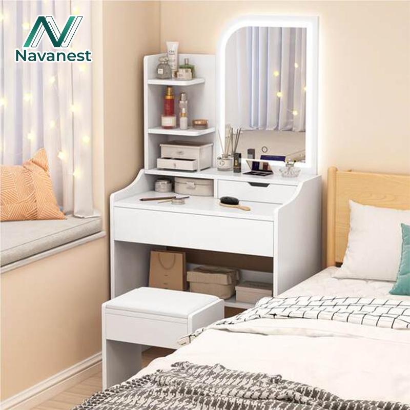 Navanest โต๊ะเครื่องแป้งขนาดเล็ก ห้องนอน  มินิ โมเดิร์น เรียบง่าย แบบรุ่นเล็ก โต๊ะเครื่องแป้ง กว้าง60CM Dressing Table