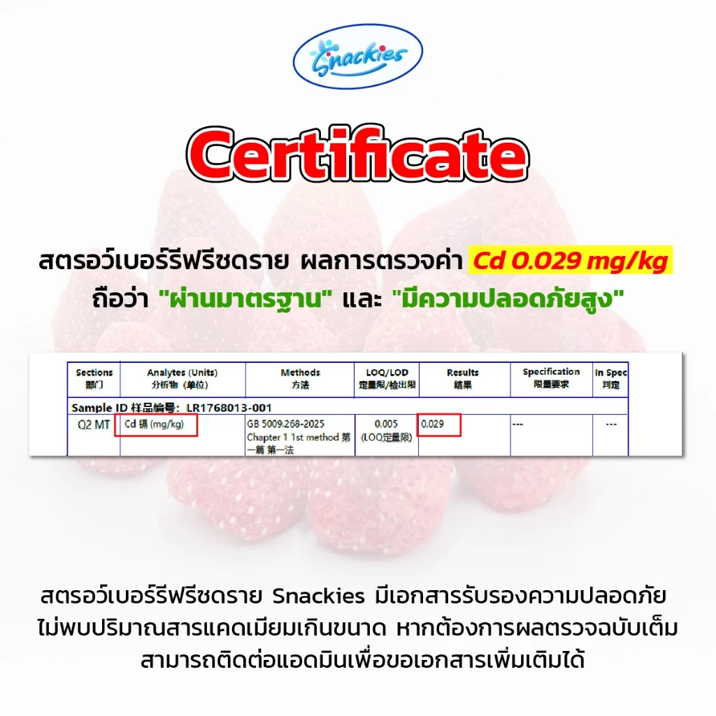[ยกถัง] สตอเบอร์รี่ฟรีซดราย (จิ๋ว) 400g. หวานอมเปรี้ยว กรอบ กินเพลิน สตอจิ๋ว ขนม ของกิน snackies thumbnail 4