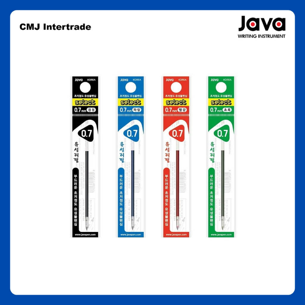 JAVA select 0.7 mm. ไส้ปากกาขนาด 0.7​ มม.​ สีดำ สีแดง สีน้ำเงิน สีเขียว สีม่วง