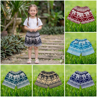 michell shop🔺 กางเกงขาสั้นเด็ก พิมพ์ลายช้างเนื้อผ้าดีเกรดพรี…