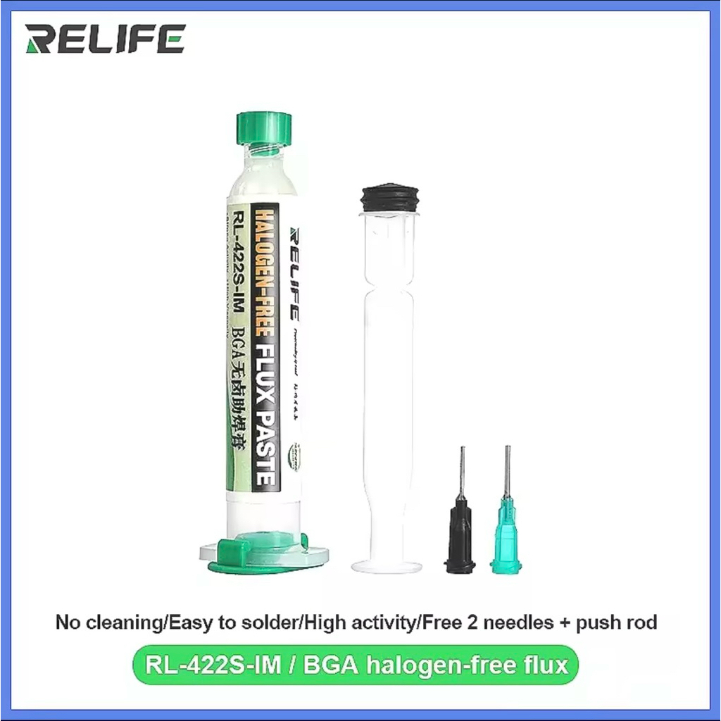 ฟลักซ์หลอด Relife RL-422S-IM Flux บัดกรีเชื่อมขั้นสูงน้ำมัน Flux จาระบี10cc บัดกรีซ่อมวาง ฟลัก