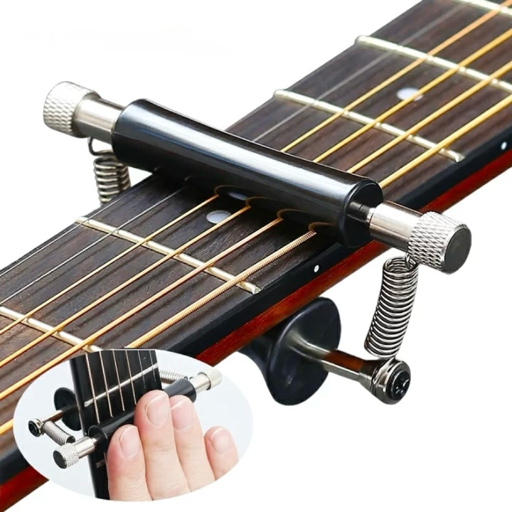 Capo Rolling สำหรับกีต้าร์โปร่งอคูสติก โดยใช้สไลด์ลงฟริ้งเกอร์บอร์ด งานคุณภาพ วัสดุอย่างดีใช้งานง่าย
