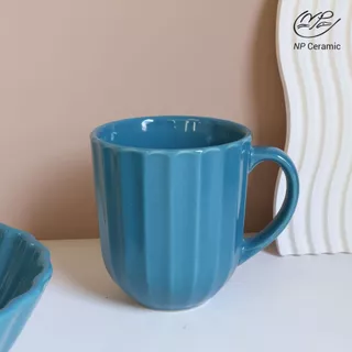 [ลดสูงสุด 80%] NP Ceramic ถ้วยเซรามิค ชามเปลือกหอยสีเขียวบลู สวยหรูดูแพง