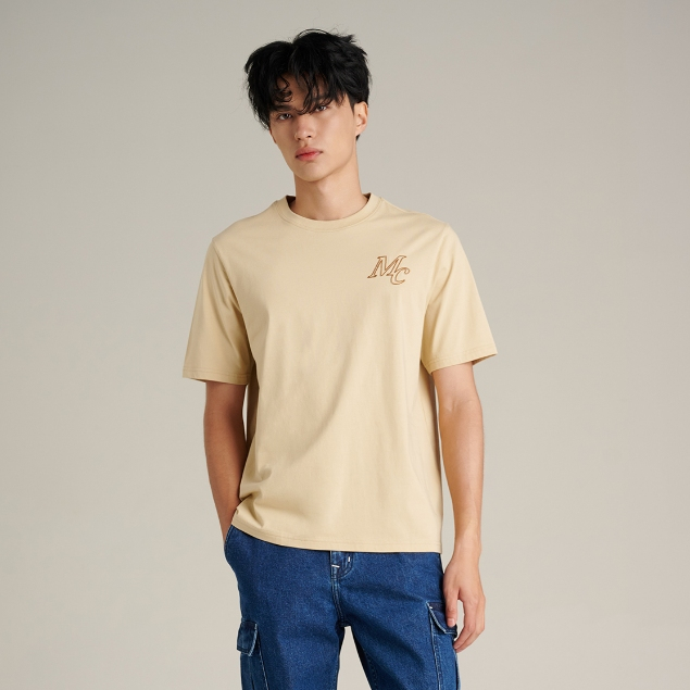 Mc JEANS (แม็คยีนส์) เสื้อยืดผู้ชาย เสื้อยืดแขนสั้น ทรงเรกูลาร์ Regular Fit T-Shirt มีให้เลือก 2 สี MTSZD56