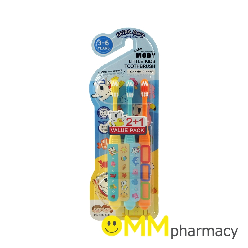 BABY MOBY แปรงสีฟันเด็ก 3-6ปี (ขนนุ่มพิเศษ) 2+1ชิ้น