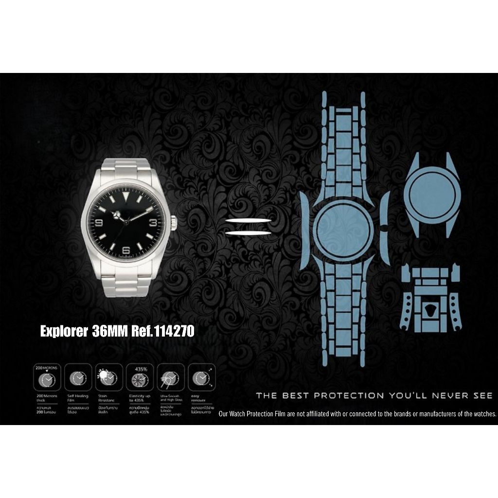 ฟิล์มป้องกันรอยนาฬิกา Watch Protection Film for สำหรับ Rolex Explorer 36MM Ref.114270