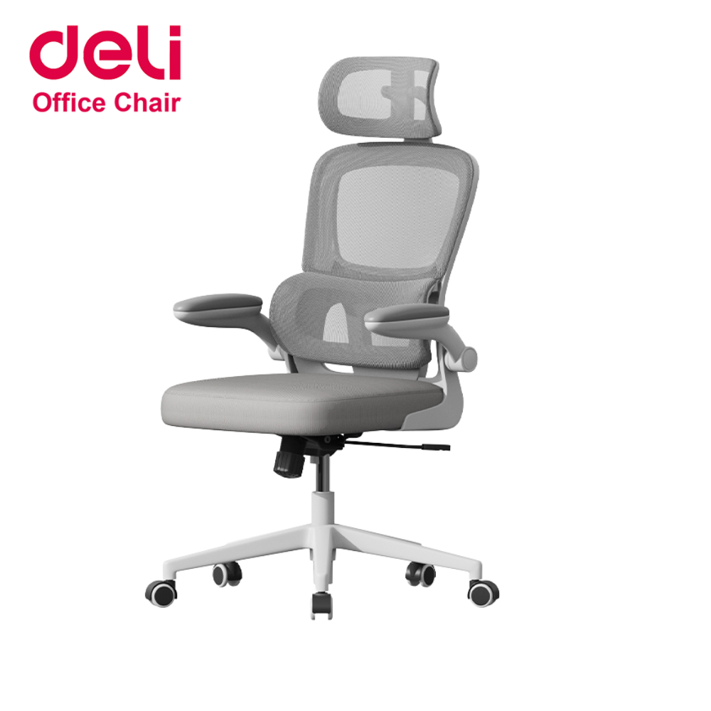 [ฟรีเบาะ]Deli เก้าอี้สำนักงาน เพื่อสุขภาพ เอนได้90-120° แขนปรับได้ นั่งได้นานไม่ปวดเอว Office Chair
