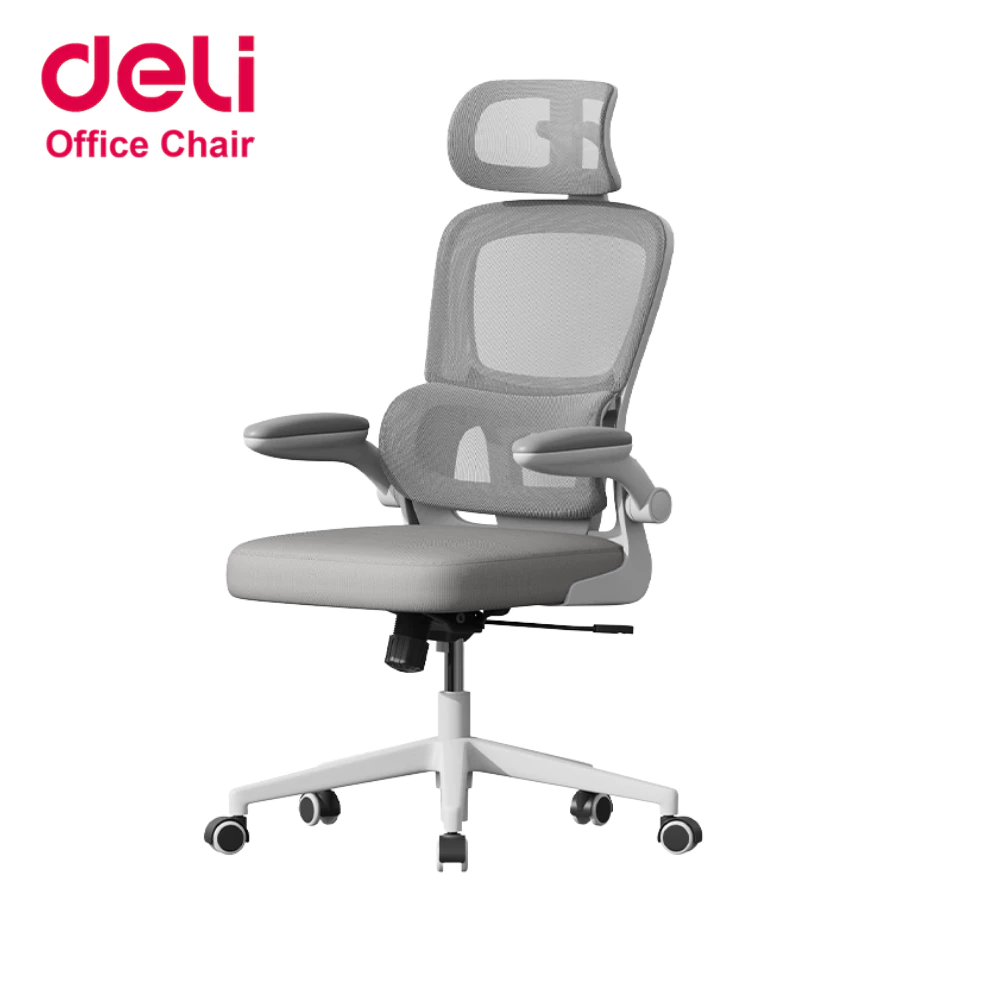 [ฟรีเบาะ]Deli เก้าอี้สำนักงาน เพื่อสุขภาพ เอนได้90-120° แขนปรับได้ นั่งได้นานไม่ปวดเอว Office Chair