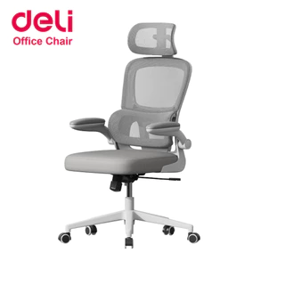 [ฟรีเบาะ]Deli เก้าอี้สำนักงาน เพื่อสุขภาพ เอนได้90-120° แขนปรับได้ นั่งได้นานไม่ปวดเอว Office Chair