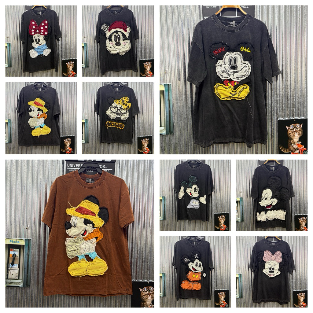BKK004เสื้อฟอกsnow งานปัก3D_oversized อก44-46ย28