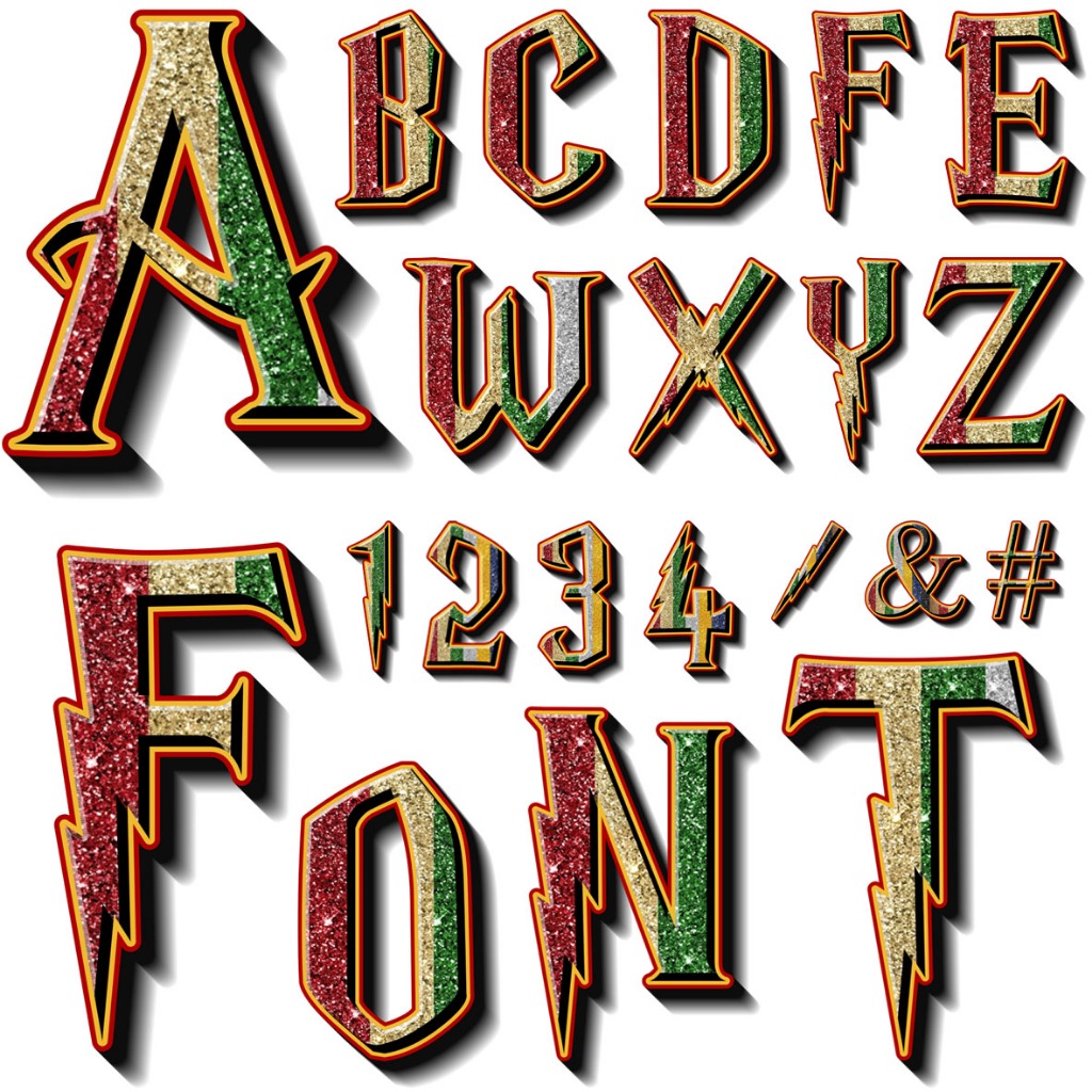 ตัวรีดติดเสื้อ อักษร A - Z และ 0-9 โลกเวทมนตร์  Font.29