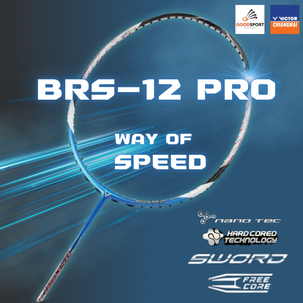 Victor ไม้แบด BRS-12 PRO 4U ฟรี! ขึ้นเอ็น+ ซองพรีเมี่ยม + ประกัน 6 เดือน