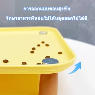 ชามอาหารสัตว์เลี้ยง จานอาหารสัตว์เลี้ยง การออกแบบสูงขึ้น ฐานไม้ ยกสูง สำหรับแมวและสุนัข ชามอาหารคู่ ปรับมุมเอียงได้