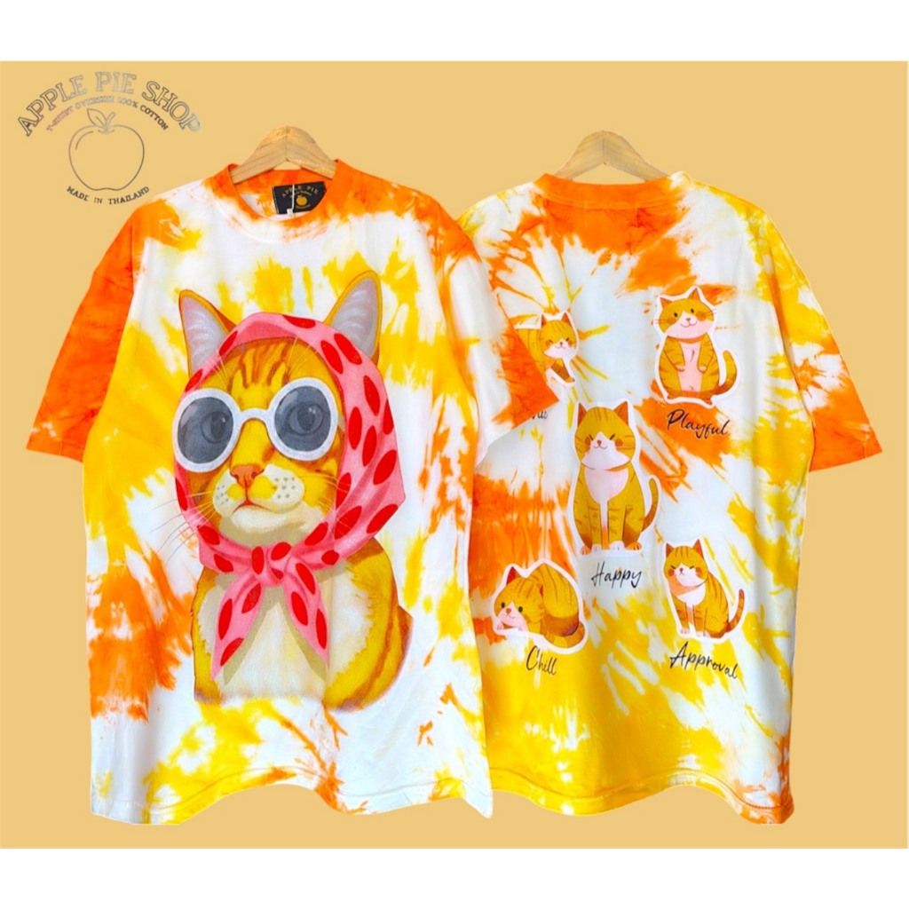 เสื้อมัดย้อม เสื้อโอเวอร์ไซส์ลายสกรีน สีสันสดใส