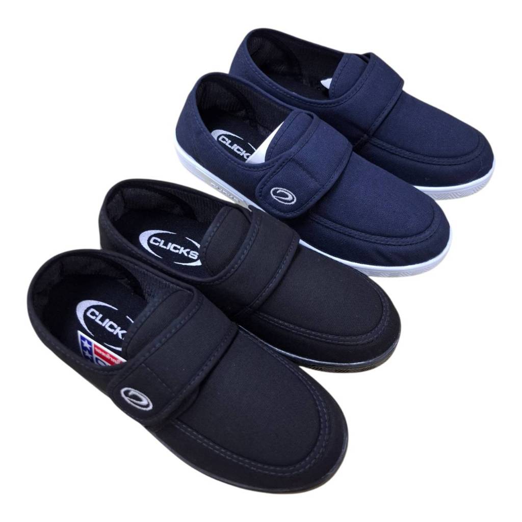 Clicks รุ่น KG-129 รองเท้าผ้าใบแบบแปะเทป พื้นหนา และกว้างใส่สบาย