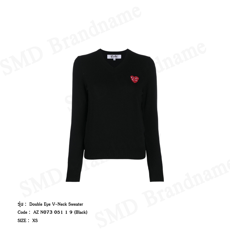 Play Comme des Garçons เสื้อสเวตเตอร์ผู้หญิง รุ่น Double Eye V-Neck Sweater Code: AZ N073 051 1 9 (B